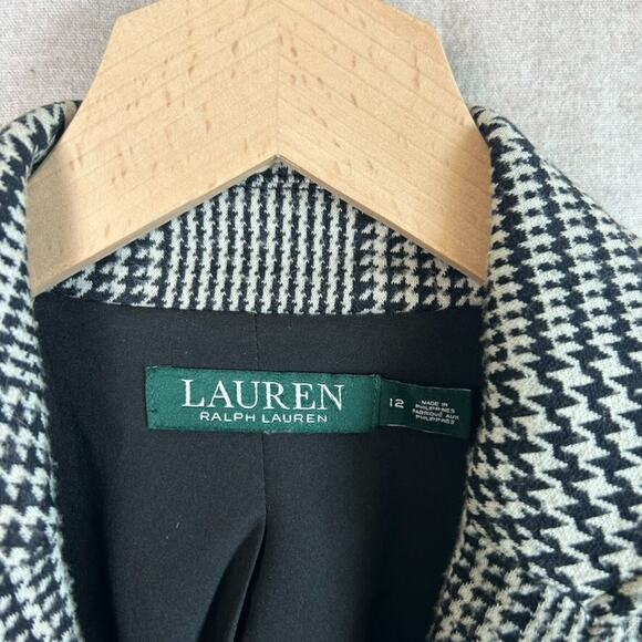 Lauren Ralph Lauren Womens Houndstooth Blazer Size 12 Preppy Old Money Academia - Picture 2 of 11